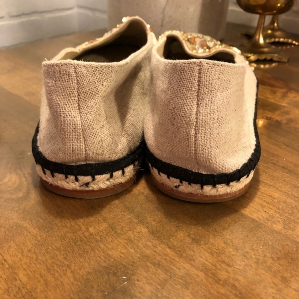Womens Flats~B Brian Atwood Natural Jeweled Espadrills~Size 11 - Picture 7 of 10